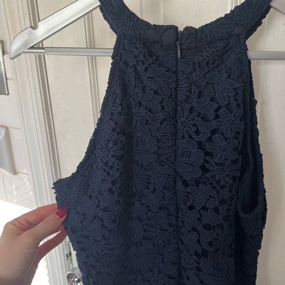 Love Poem Navy Blue Lace Mini Dress - Picture 7 of 8